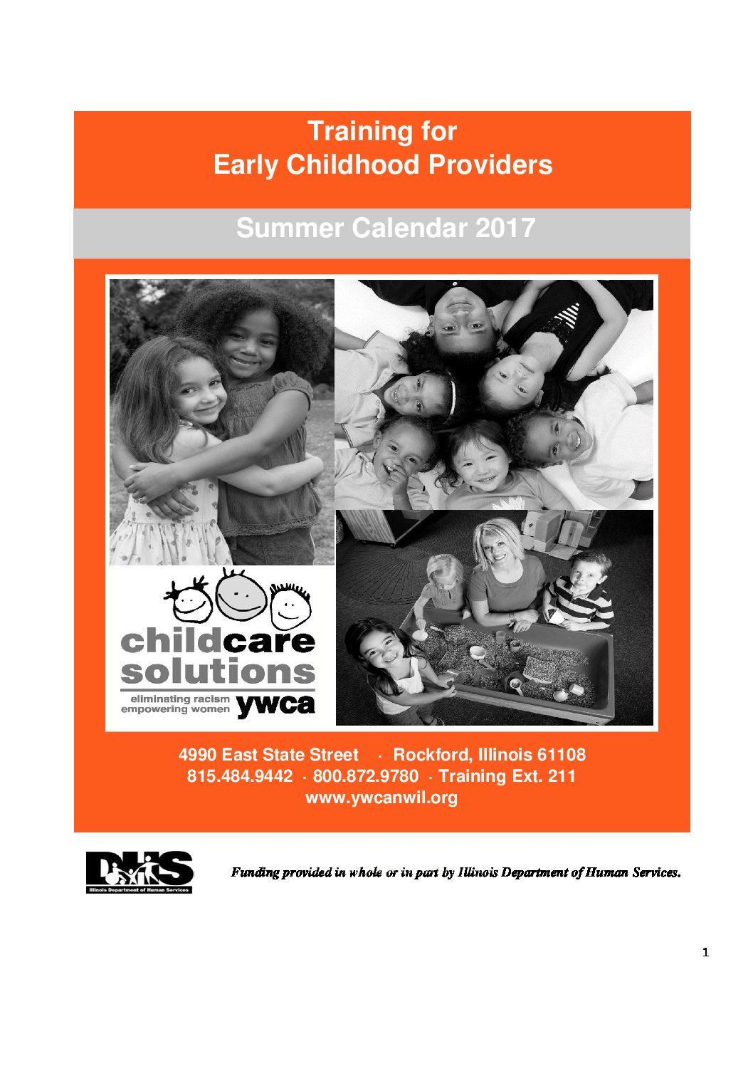 Child Care Training Calendar (JulySeptember) YWCA Northwestern IL